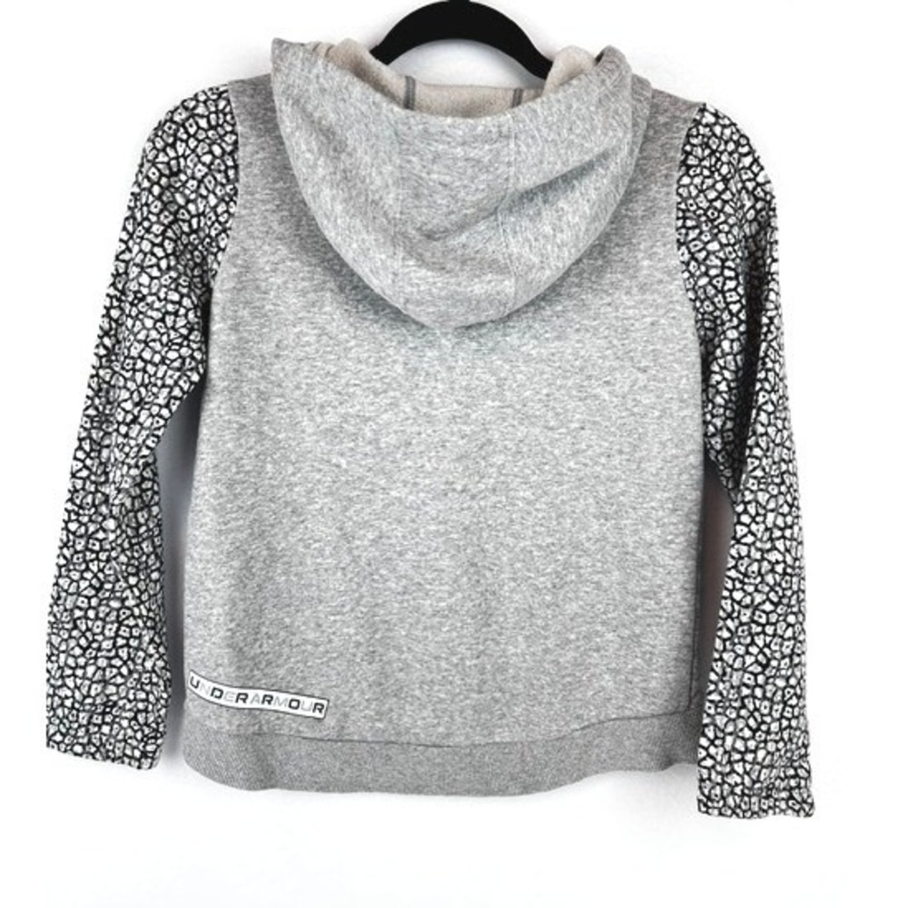Under Armour Full Zip Hoodie Gray Animal Print Sleeves Kids Youth Medium YMD - Picture 2 of 10